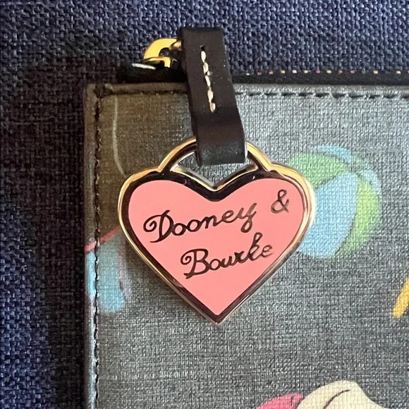 Dooney & Bourke Pink Heart Charm Wallet - Picture 2 of 6